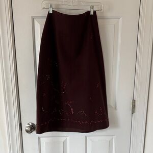 Banana Republic Dark Red A-Line Skirt
